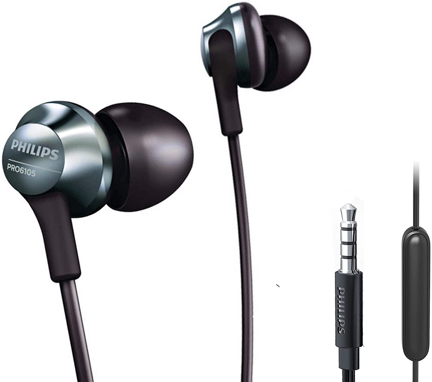 Philips Pro Wired Earbuds, Headphones with Mic, Powerful Bass